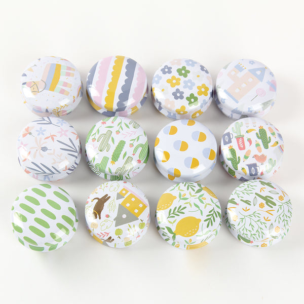 Skylarlife Lip Balm Tin Jars Cream Jar Metal Tin with Lid Gift Containers for Candles Making DIY Lip Balm Containers, Cosmetics Ointment, Pack of 12